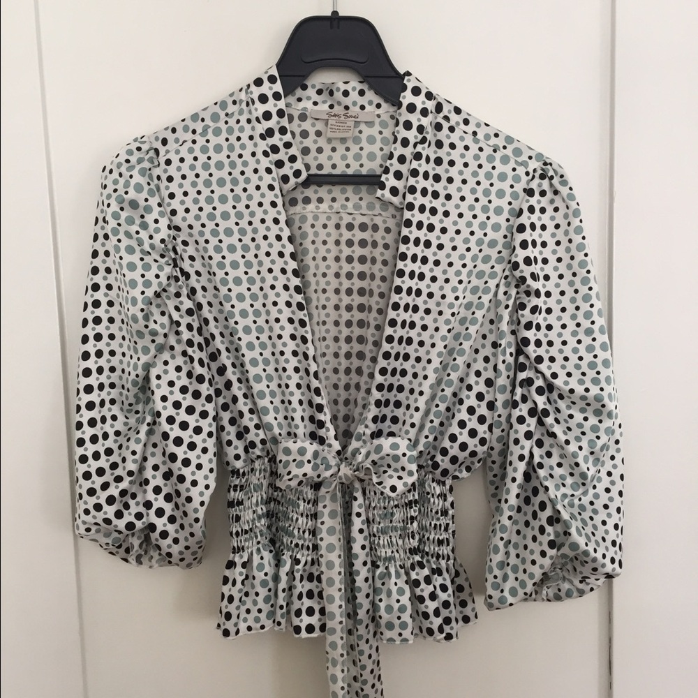 Sans Souci Polka Dot Blouse - Black and White